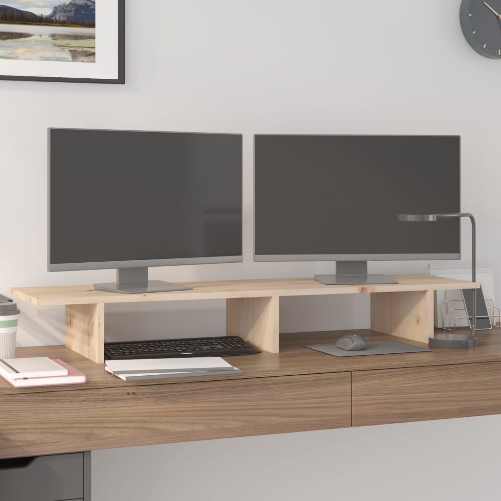 Monitorständer 50x27x15 cm Massivholz Kiefer