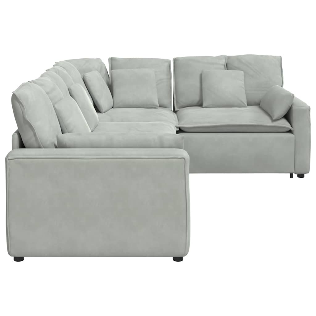 Modulares Sofa mit Kissen Samt Blau