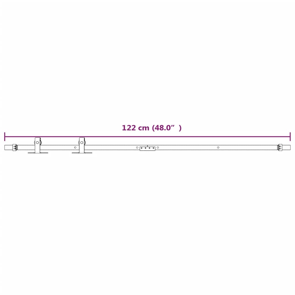 Mini Schiebetürbeschlag Set für Schranktüren Carbonstahl 152 cm