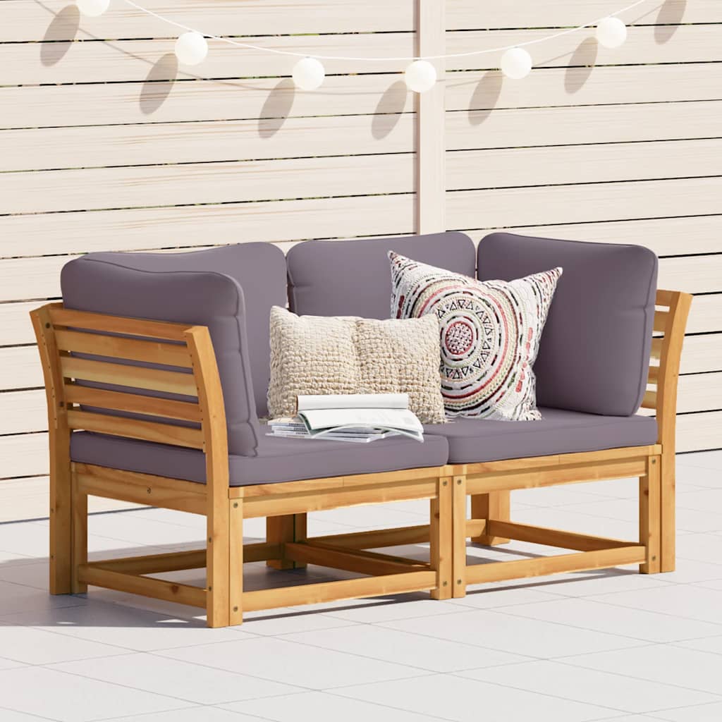 4-tlg. Garten-Lounge-Set mit Kissen Massivholz Akazie