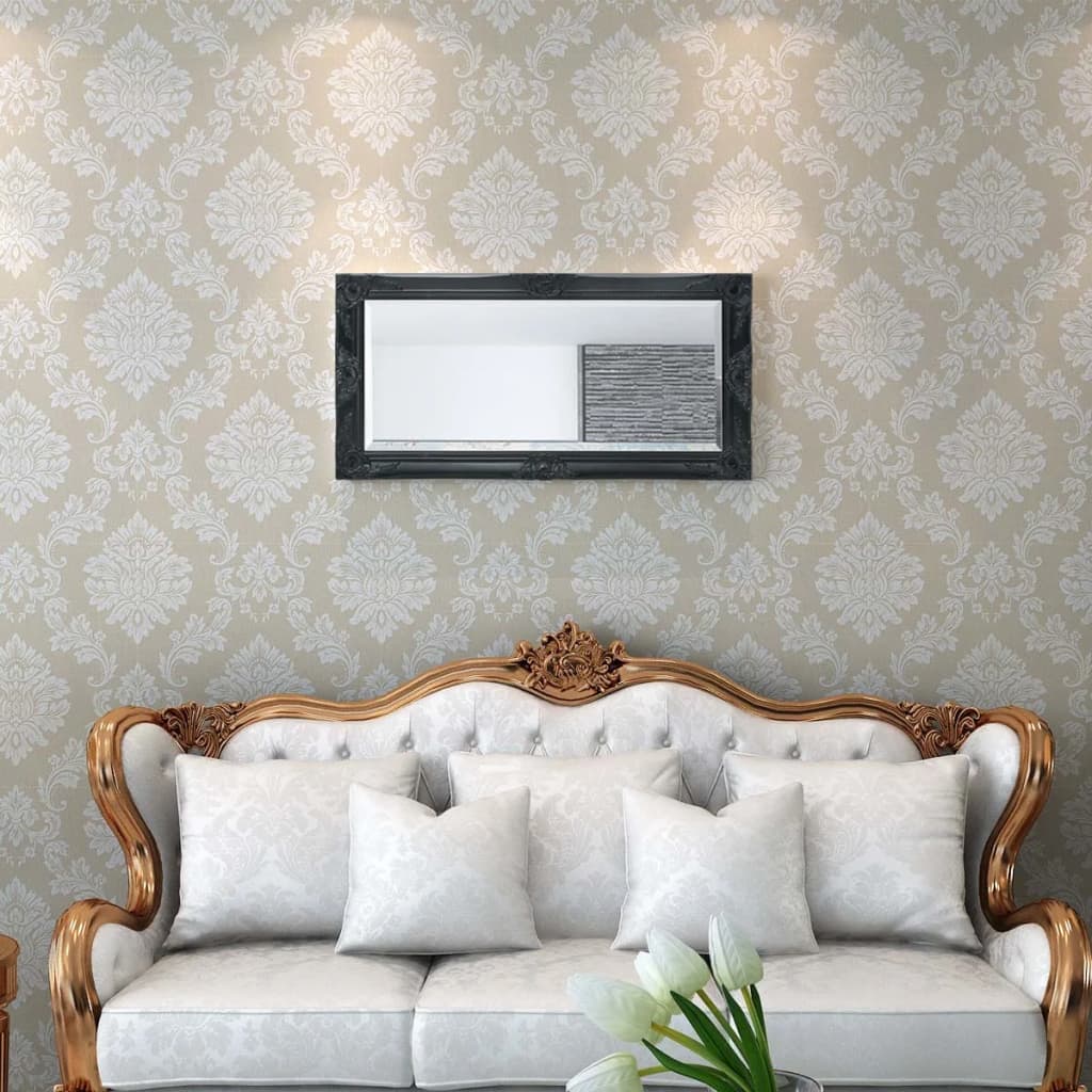 Wandspiegel im Barock-Stil 100x50 cm Weiß