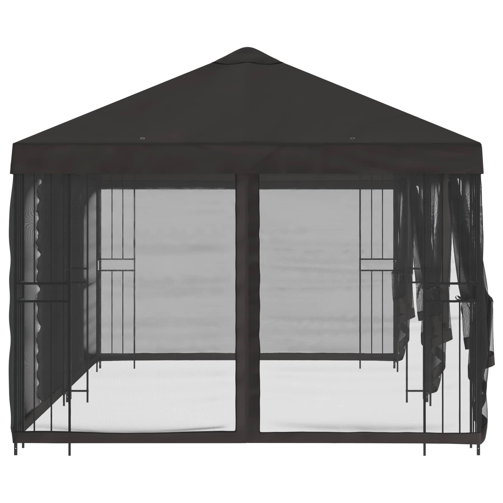 Pavillon mit Seitenwänden 6 x 3 m Beige Polyester und Stahl 190