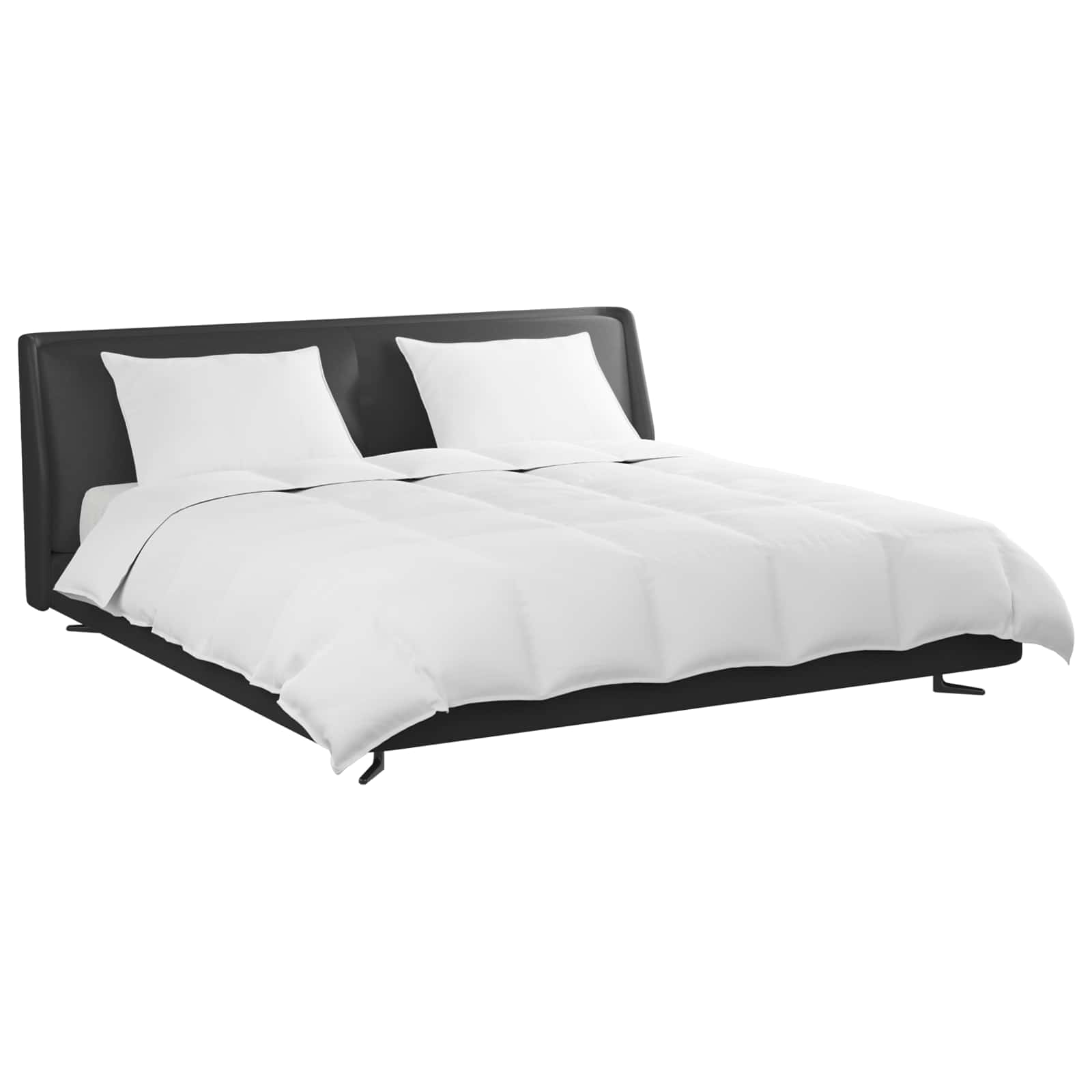 Bettdecken Set mit Kissen 3 pcs Weiß Daunenfeder