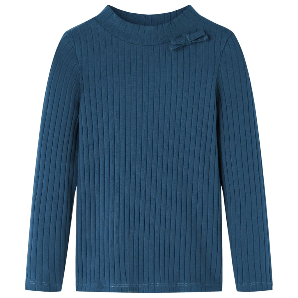 Kinder-Langarmshirt Rippstrick Knallrosa 116