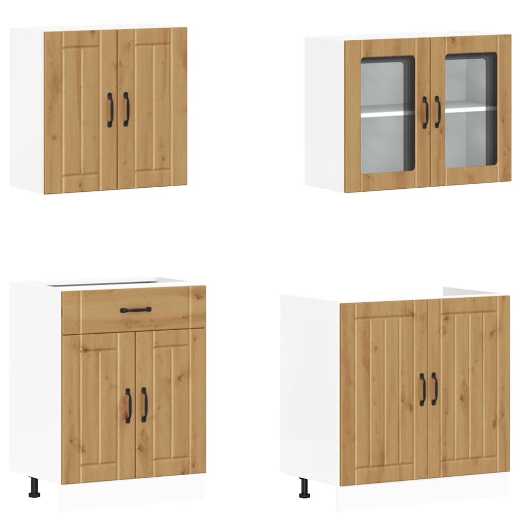 4-tlg. Küchenschrank-Set Lucca Weiß Holzwerkstoff