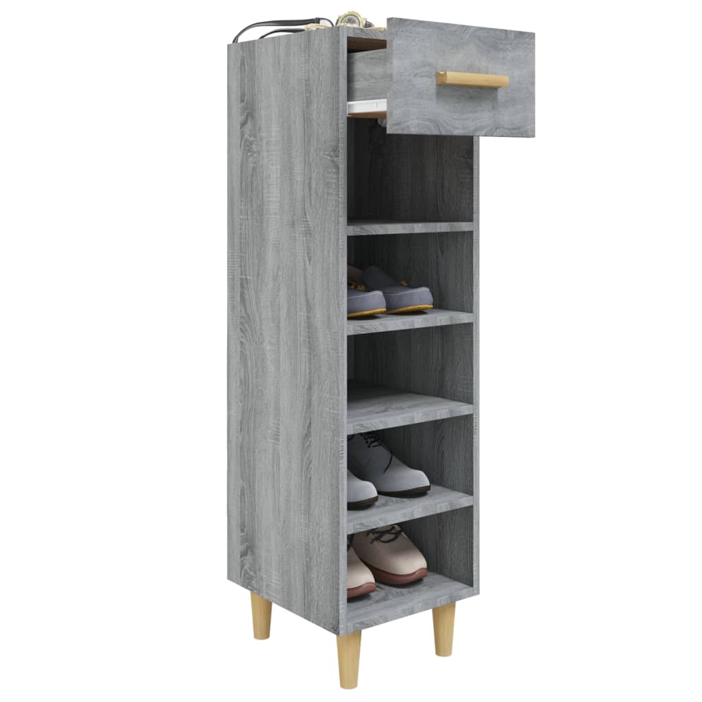 Schuhschrank Betongrau 30x35x105 cm Holzwerkstoff