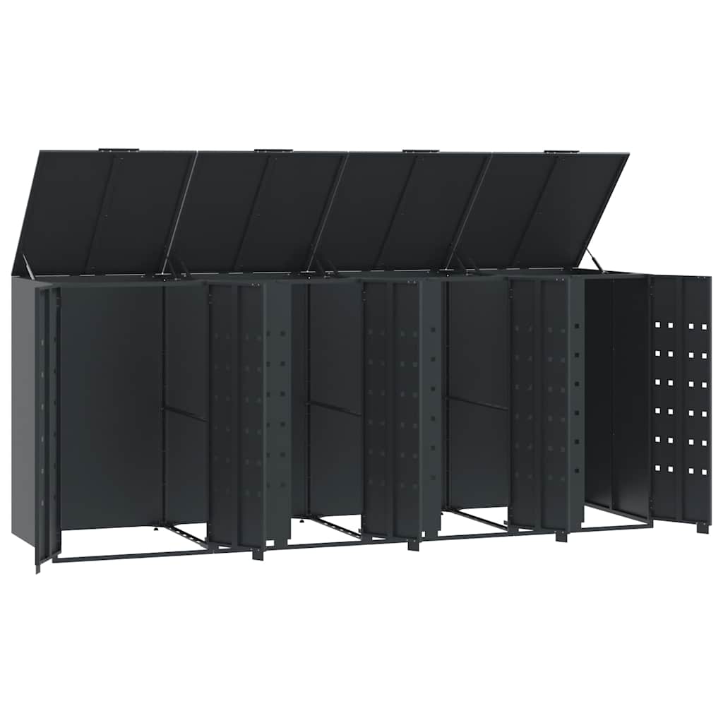 Mülltonnenbox für 2 Tonnen Schwarz 138x79x117 cm Stahl
