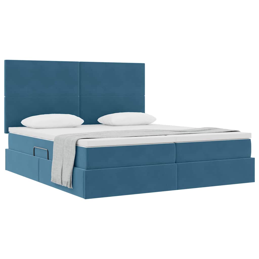 Aufbewahrungsbett mit Matratze Hellgrau 180 x 200 cm Samt