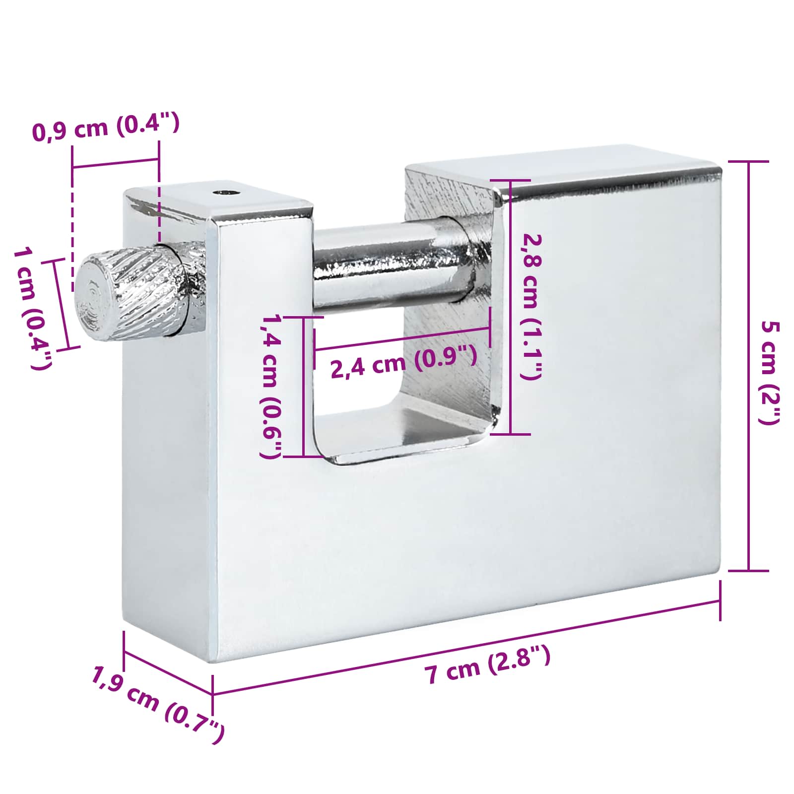 Vorhängeschloss 2 pcs Silber Stahl