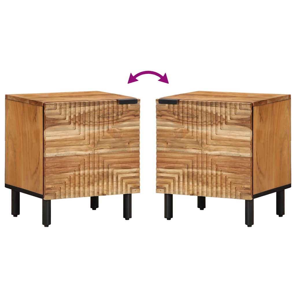 Nachttisch Braun 40x33x46 cm Massivholz Mango