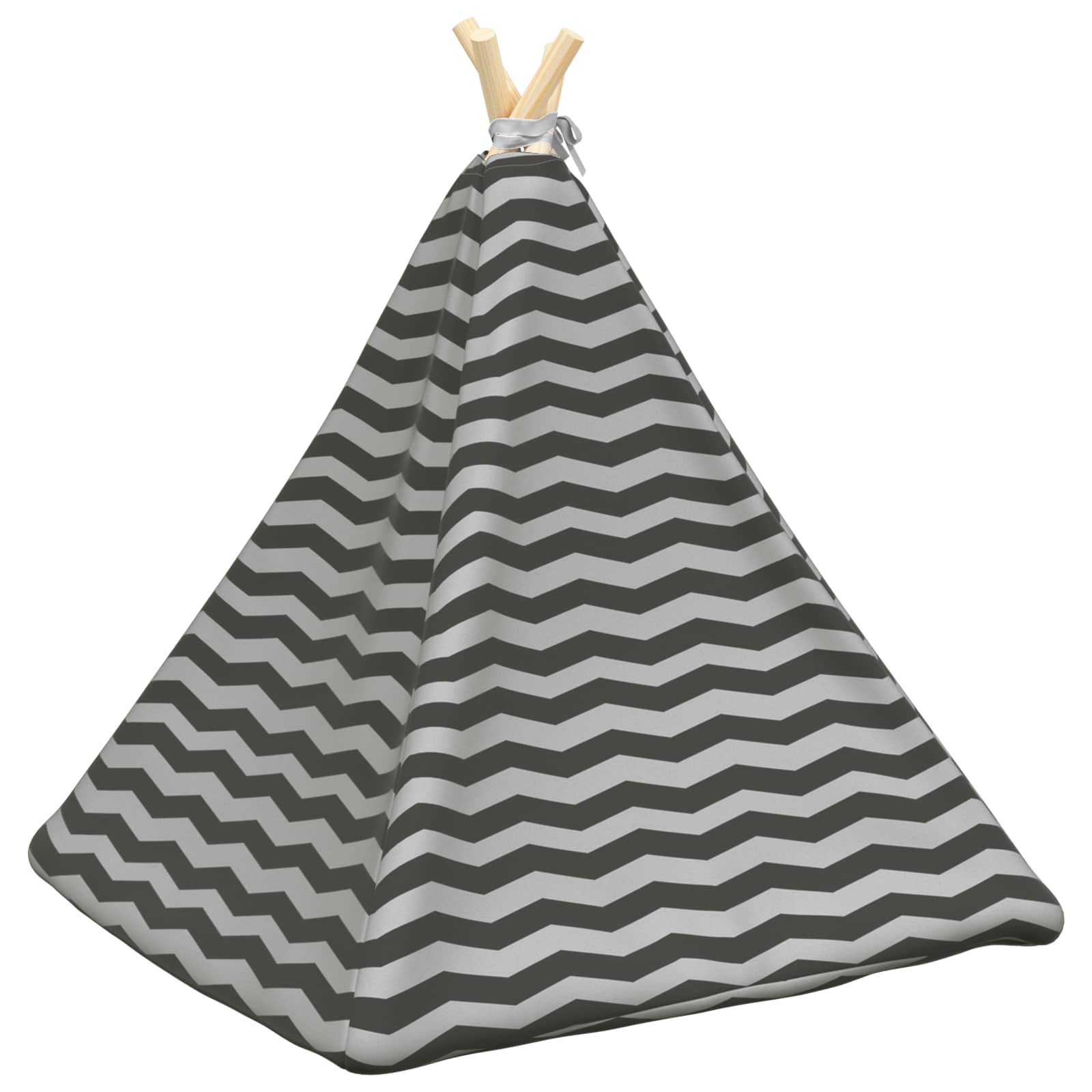 Haustier-Tipi mit Kissen Weiß und Grau 40 x 40 x 50 cm