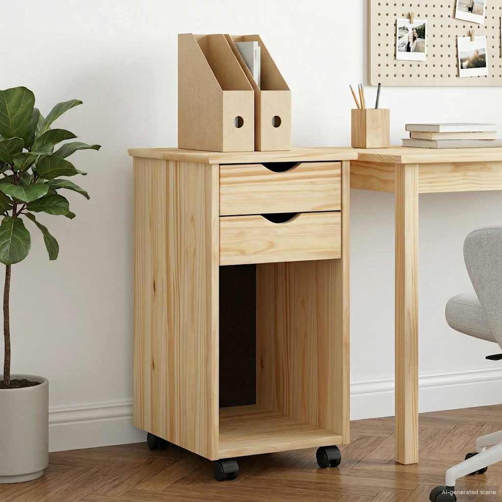Rollschrank Honigbraun 34 x 39 x 65,5 cm Massives Kiefernholz