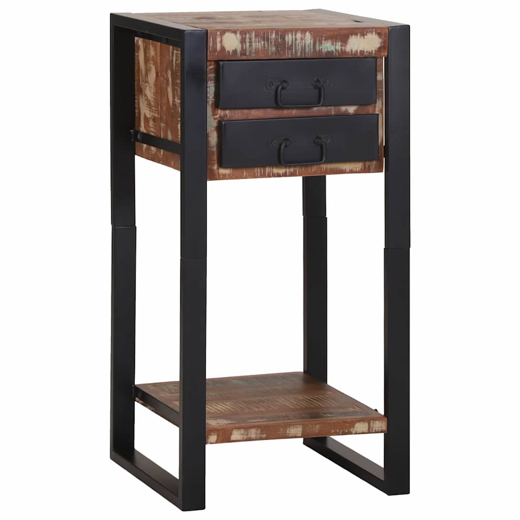 Beistelltisch mit Regal Braun 40 x 40 x 80 cm Massivholz Mango