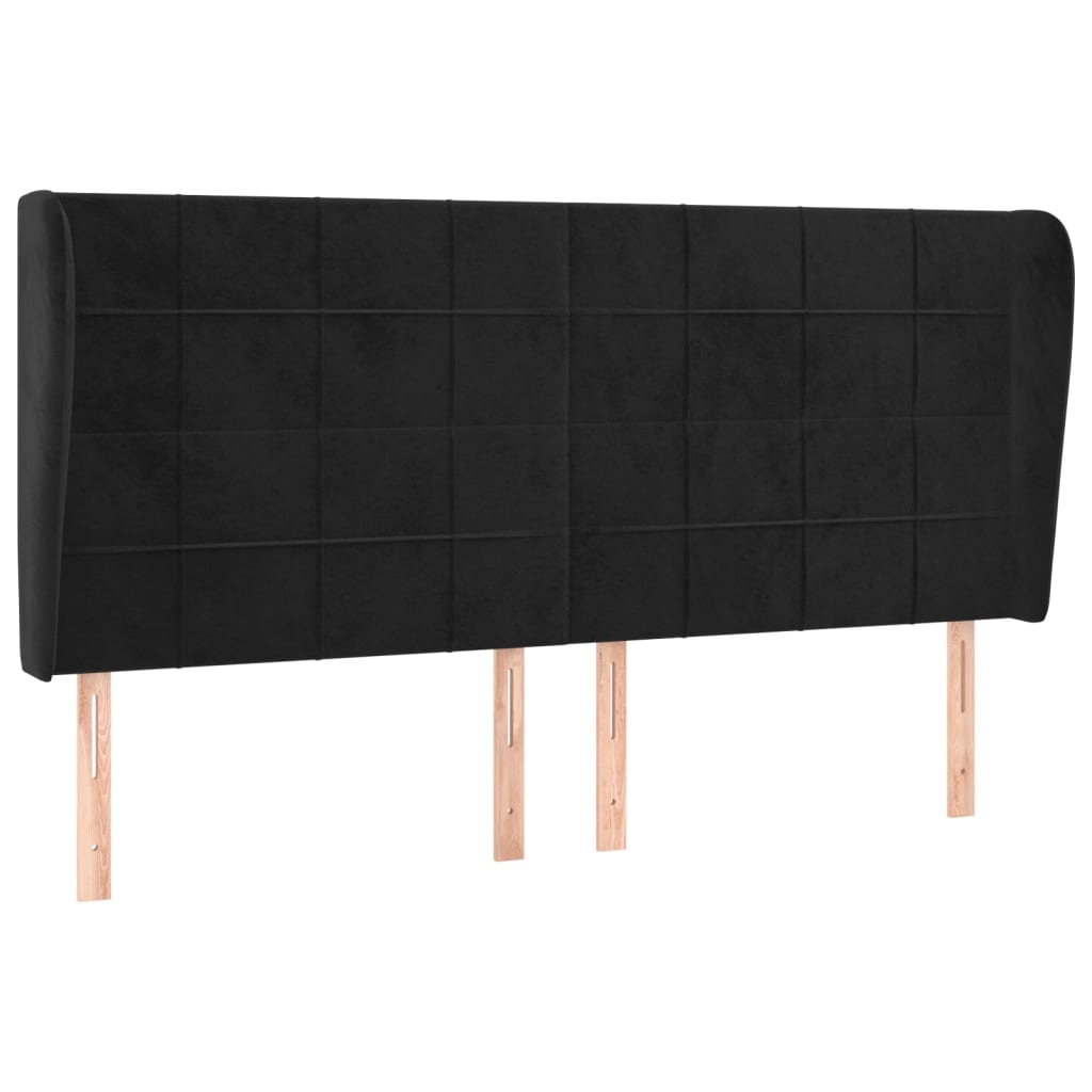 Kopfteil mit Ohren Dunkelblau 93x23x78/88 cm Samt
