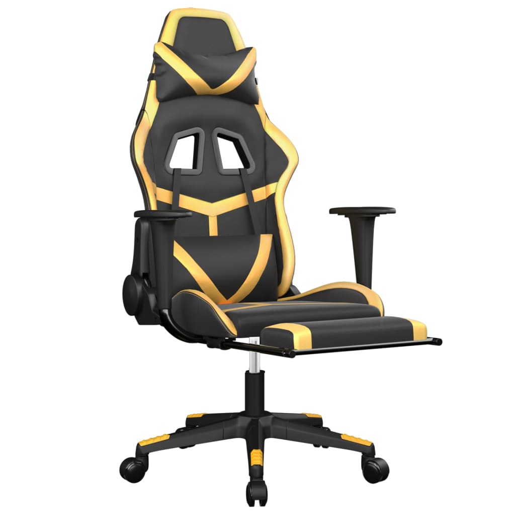 Gaming-Stuhl mit Massagefunktion Schwarz und Grün Kunstleder