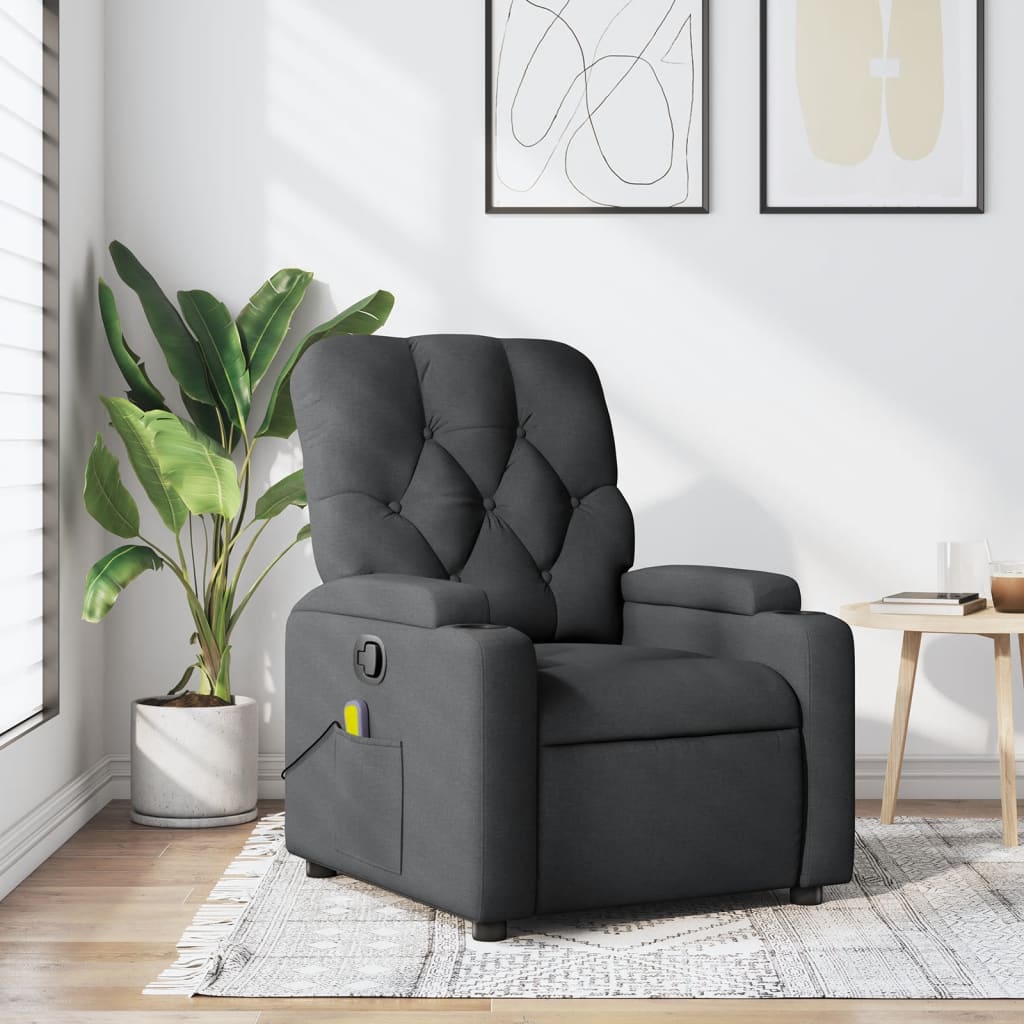Massage-Relaxsessel, hellgrauer Stoff