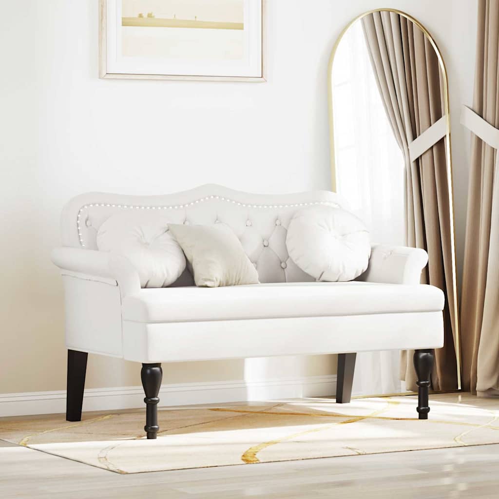 Chesterfield Bank Creme 120,5 x 65 x 75 cm Kunstleder