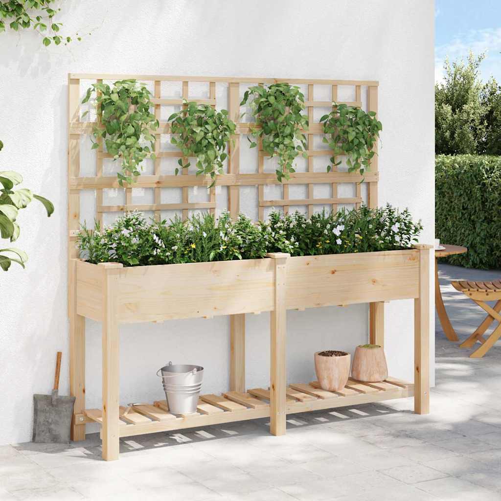 Garten-Pflanzgefäß Beige 71 x 38 x 152 cm Massivholz aus Fichte