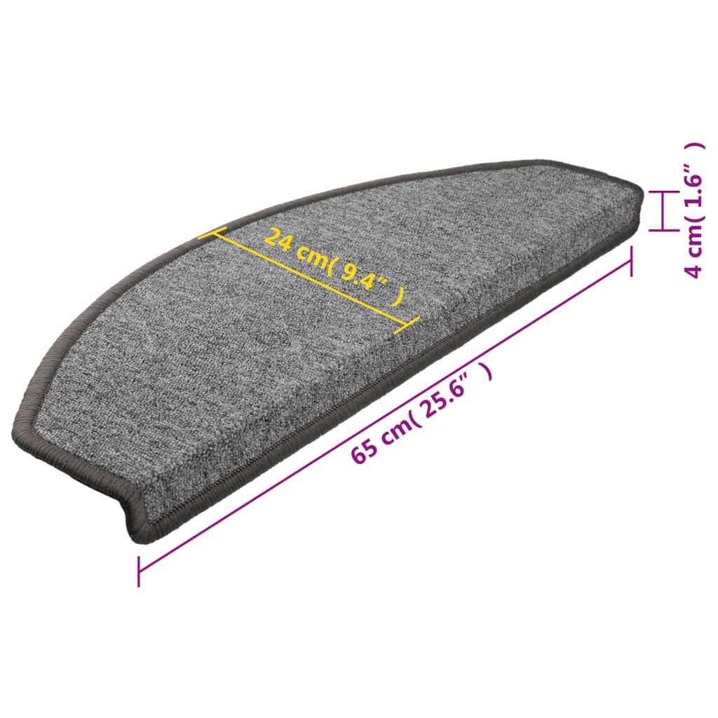 Stufenmatten 15 Stk. 56x17x3 cm Anthrazit Halbrund