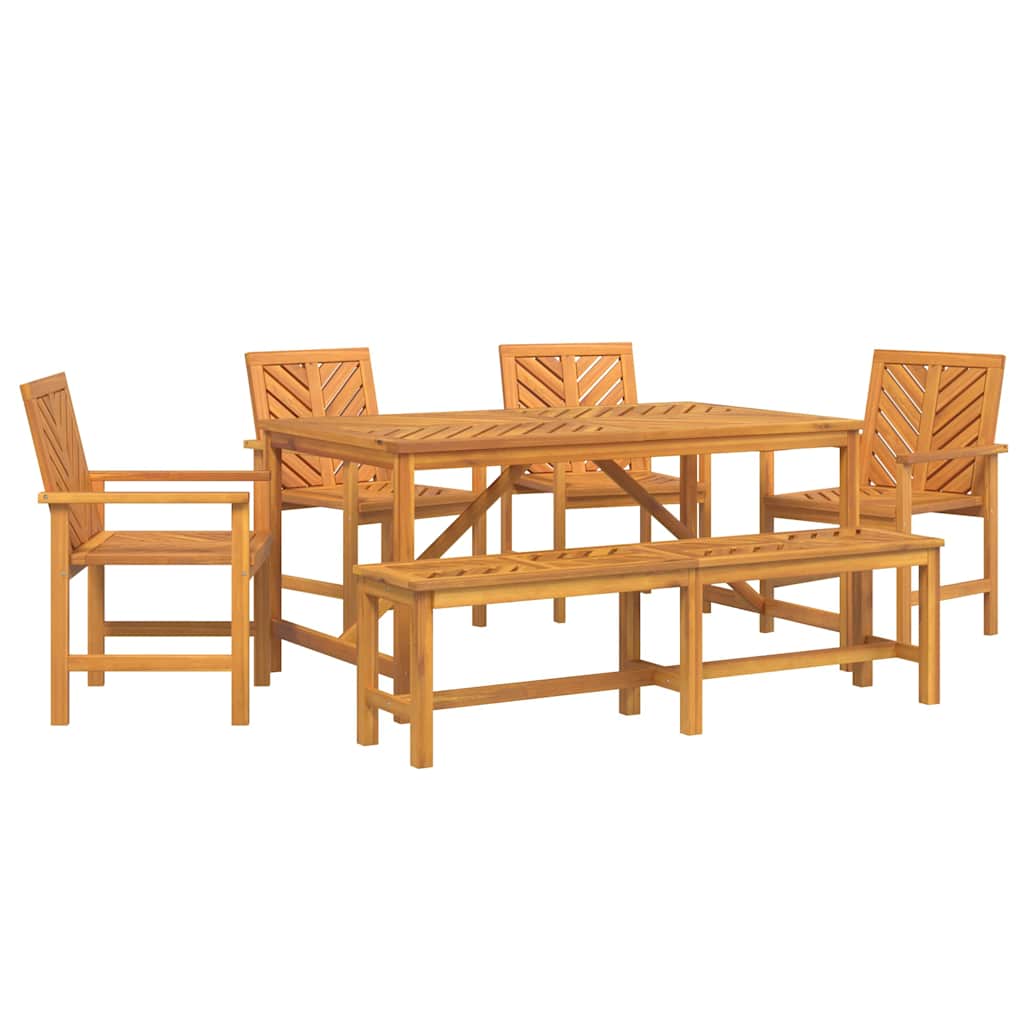Garten Essgruppe 3 Stk. Braun Massivholz Akazie