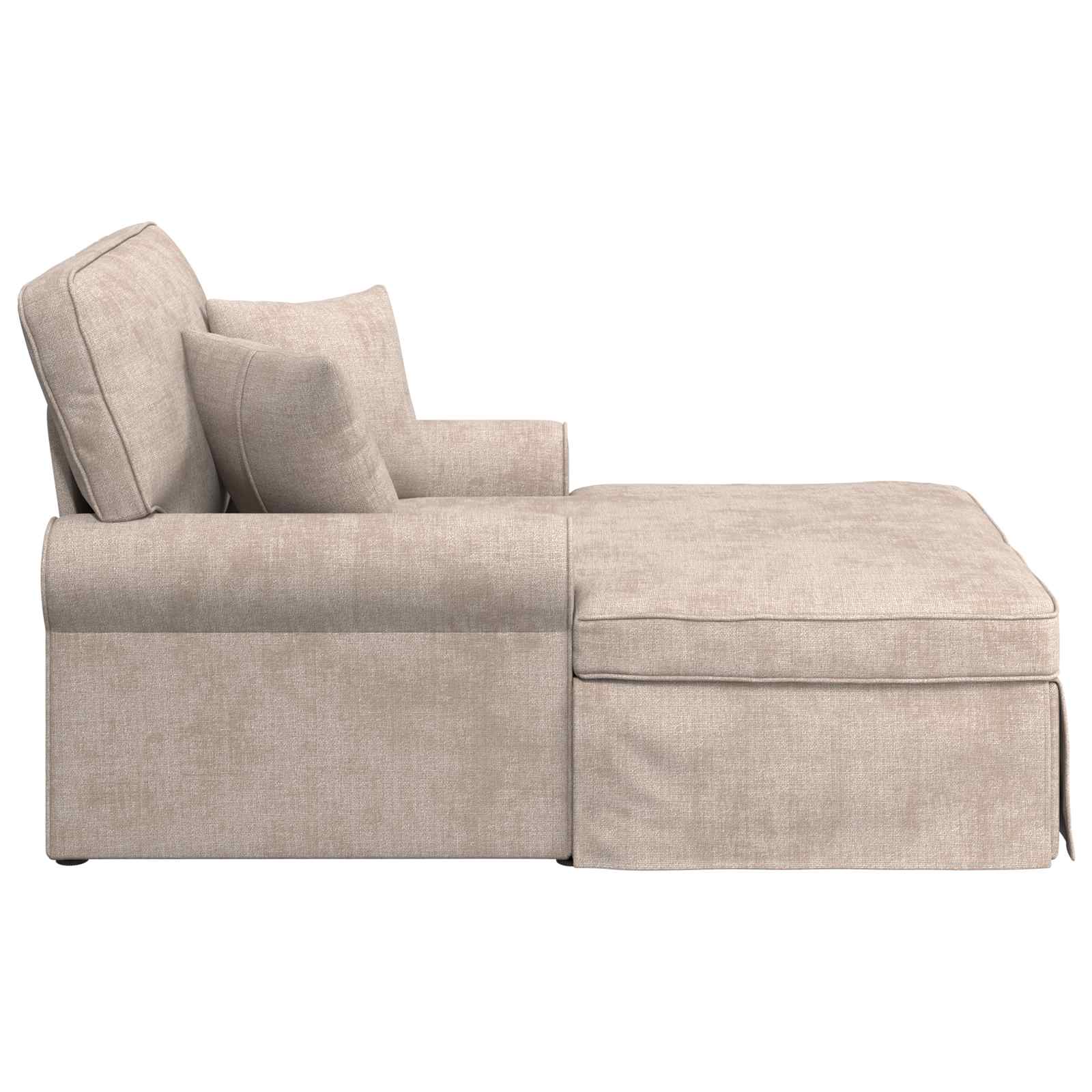 Chaise Lounge mit Rock mit Kissen Creme 157 x 91 x 91 cm ARES