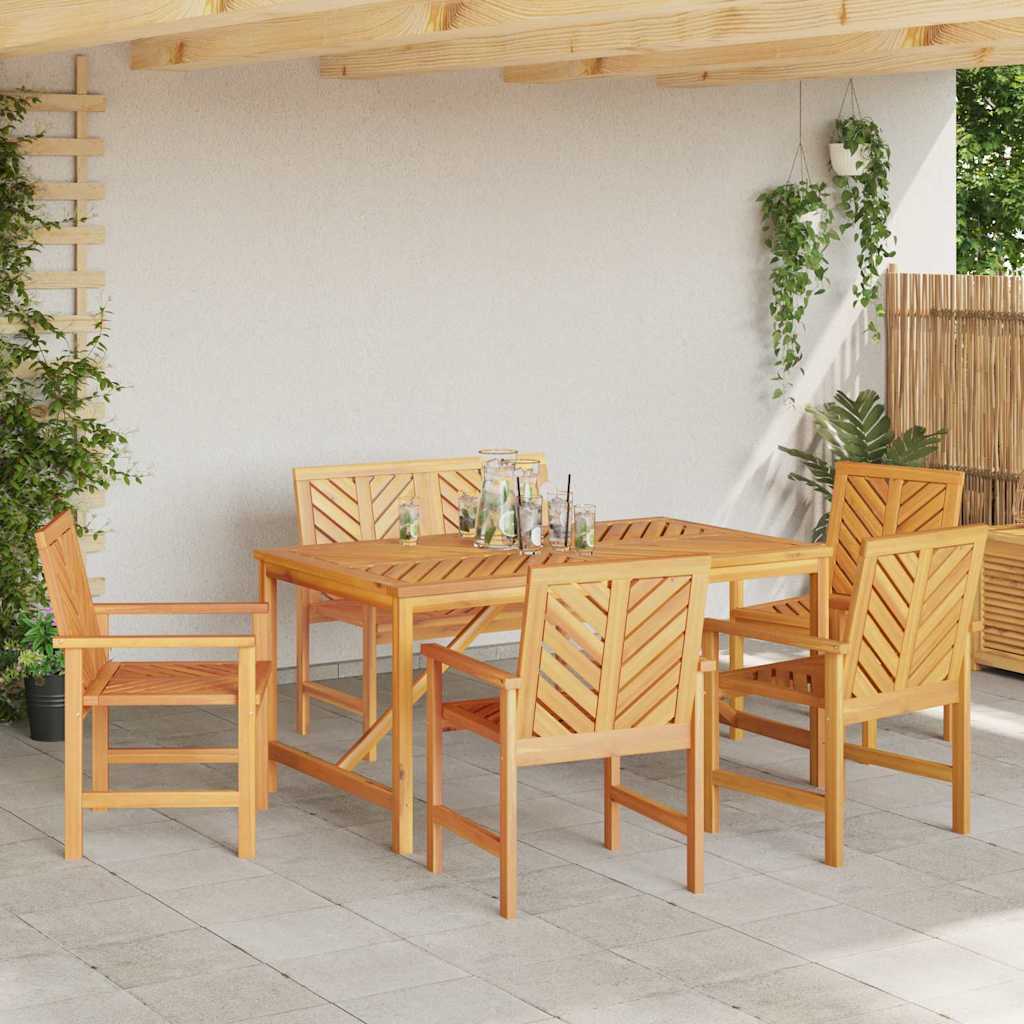 Garten Essgruppe 3 Stk. Braun Massivholz Akazie