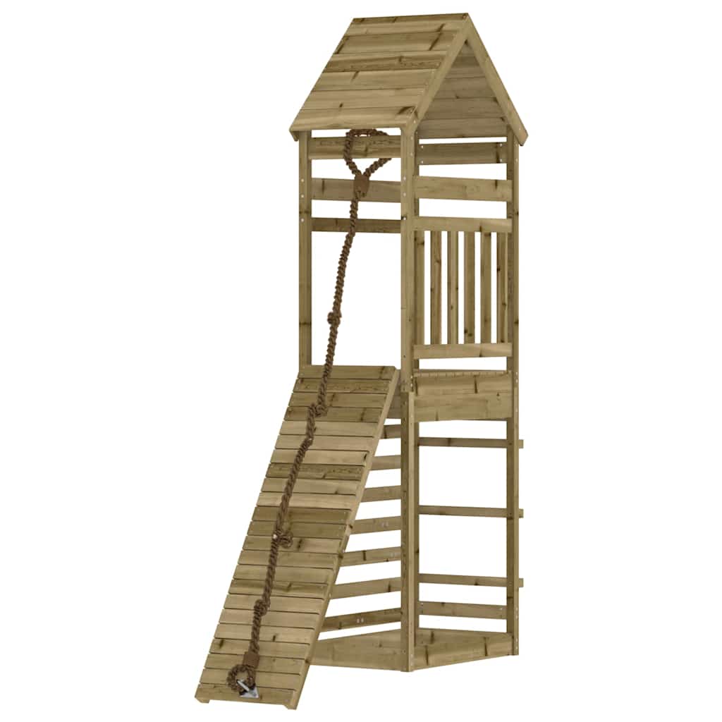 Spielturm mit Kletterwand Massivholz Kiefer