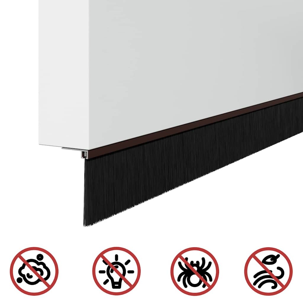 Aufsteck Türbürstendichtungen 2 pcs Braun 100 cm