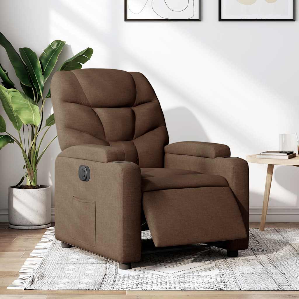 Relaxsessel Elektrisch Dunkelgrau Stoff