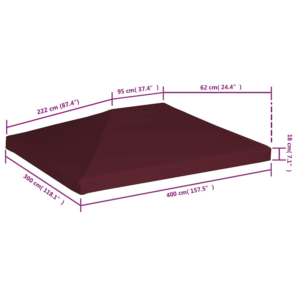 Pavillondach 310 g / m² 3x3 m Taupe