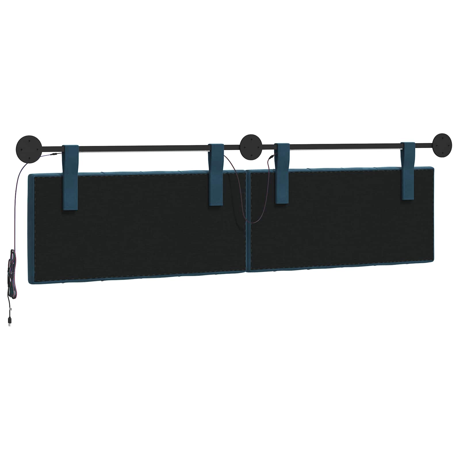 Hängendes Kopfteil Mit LED Licht Hellgrau Samt