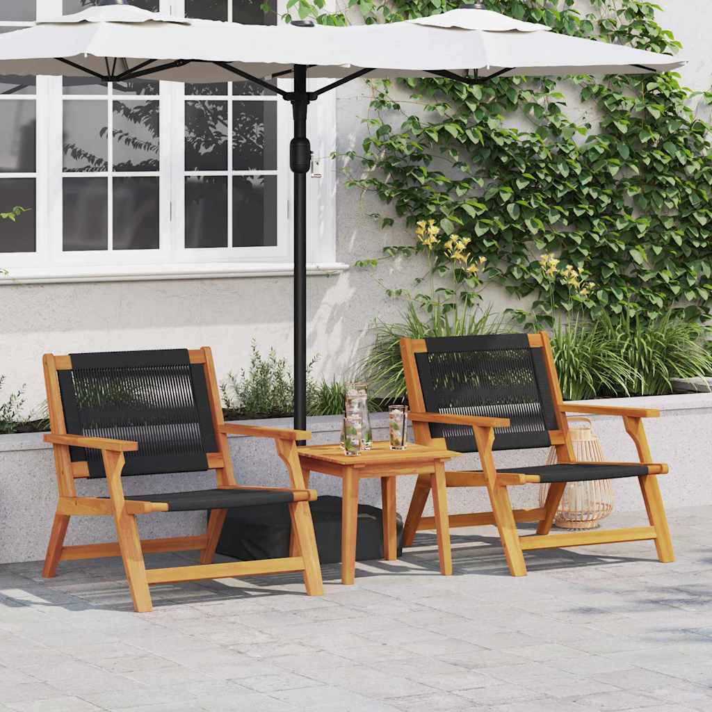 gartenmöbel Schwarz 122 x 78 x 73 cm Massivholz Akazie