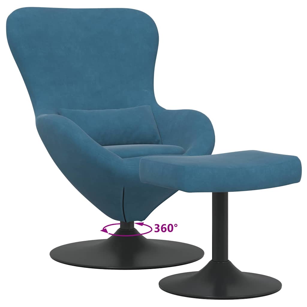 Eiersessel Blau Samt