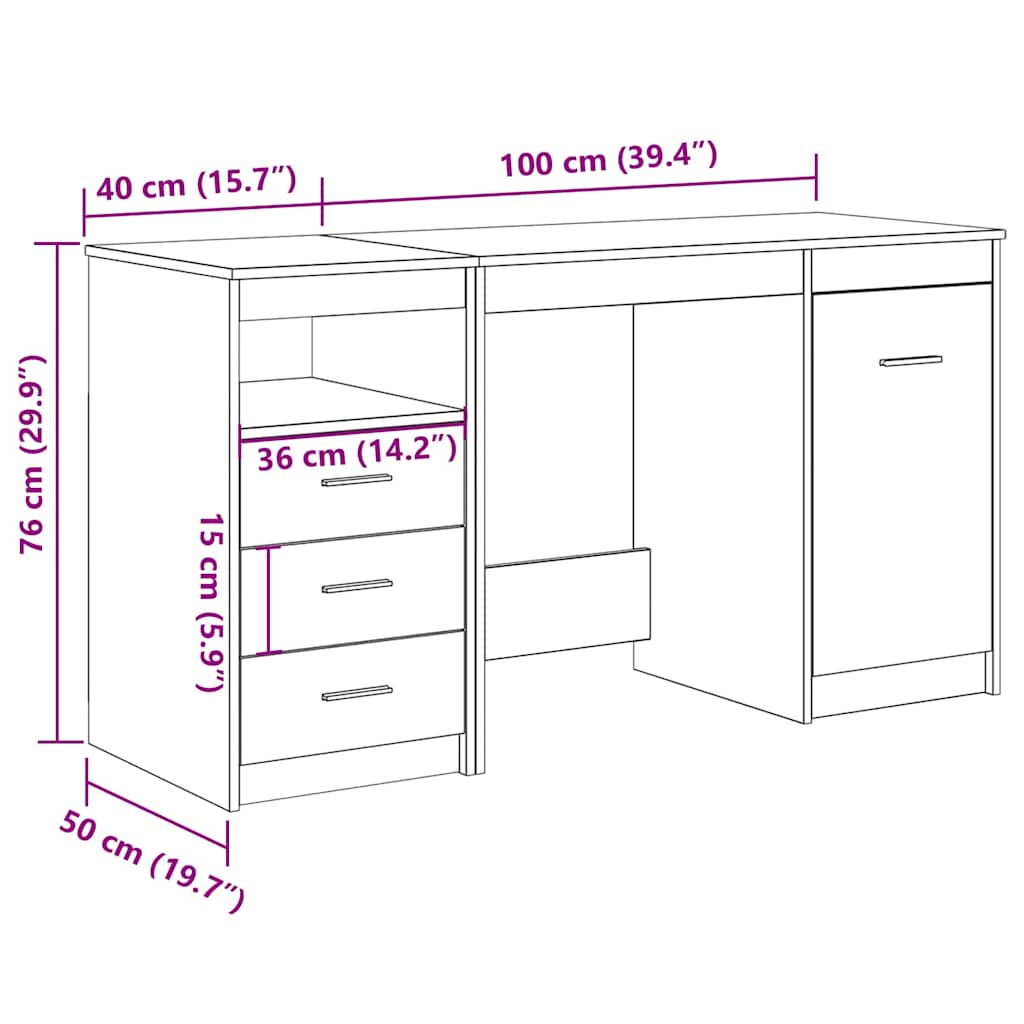 Schreibtisch Weiß 140x50x76 cm Holzwerkstoff