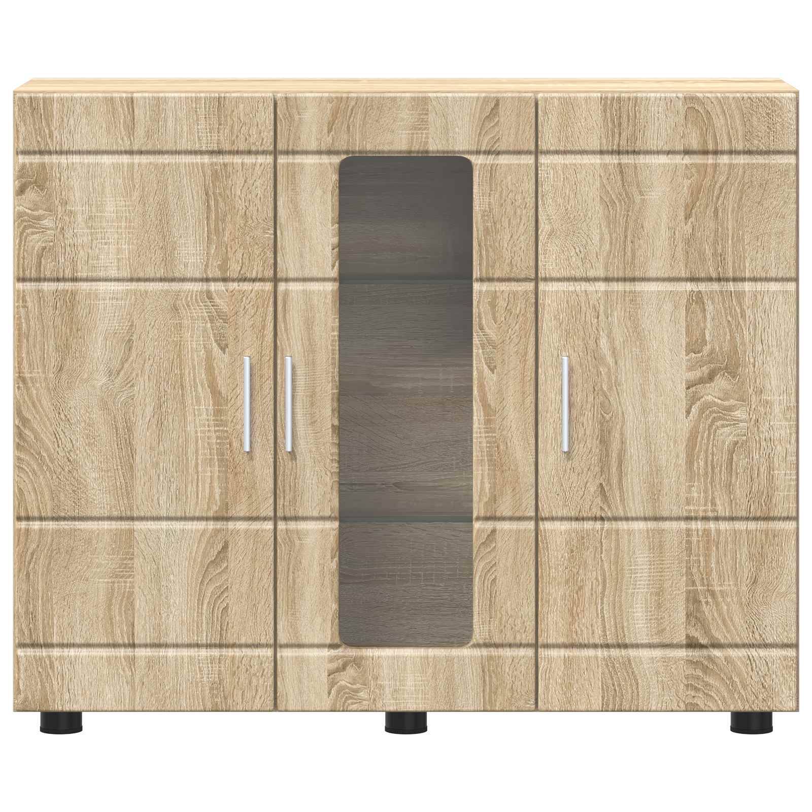 Highboard mit Regal FLORIN Weiß 60 x 35 x 182 cm Holzwerkstoff