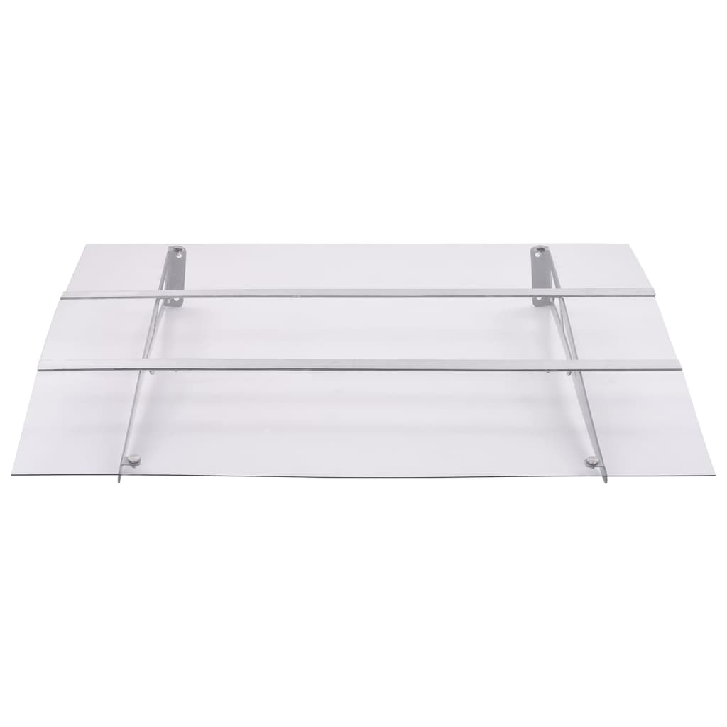 Türvordach Silbern und Transparent 120x90 cm Polycarbonat