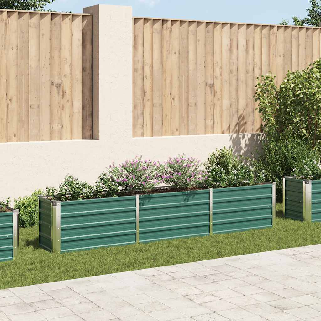 Garten-Hochbeet Verzinkter Stahl 240x80x77 cm Grün