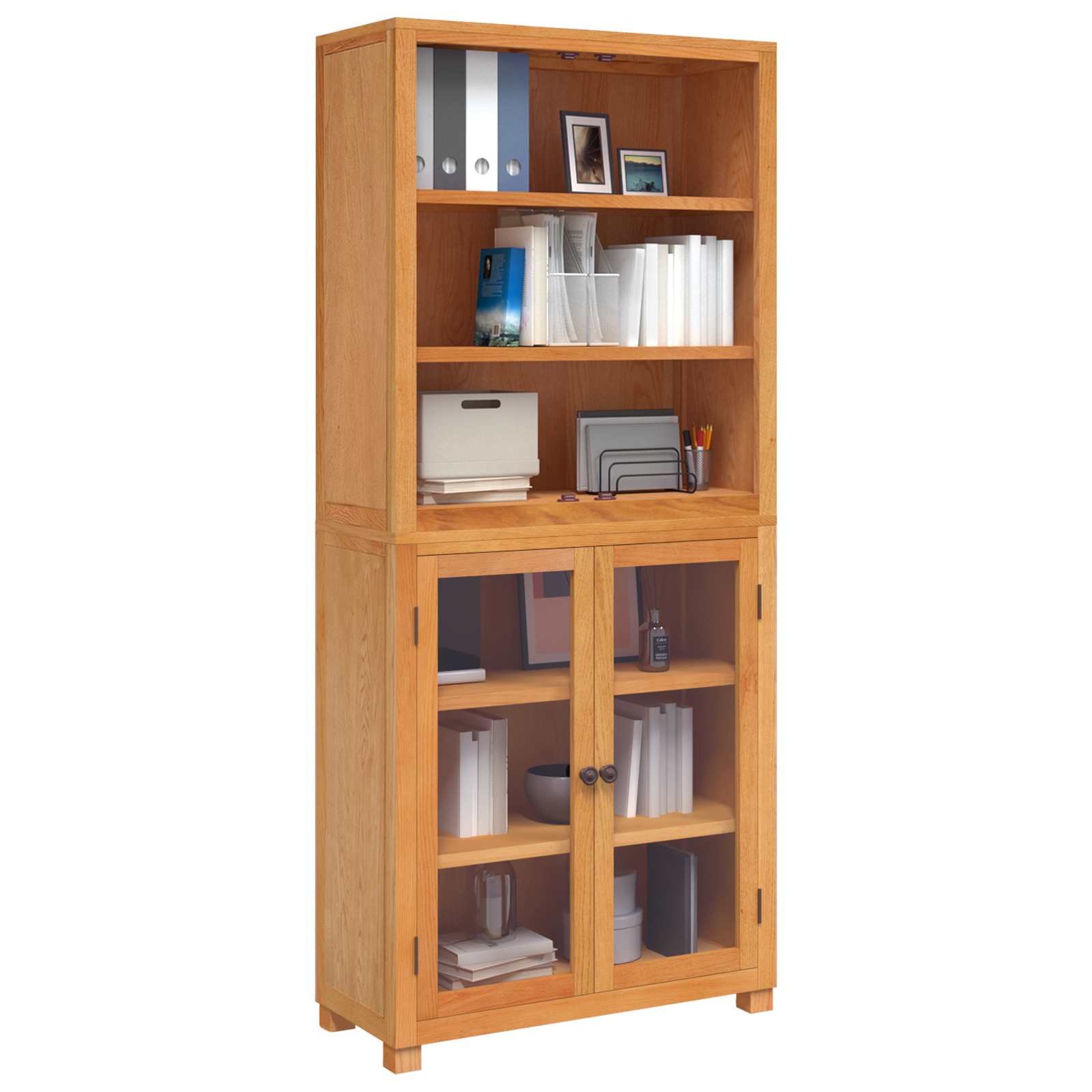 Aufbewahrungsmöbel-Set mit Regal 2 Stk. Natur 80 x 35 x 185 cm