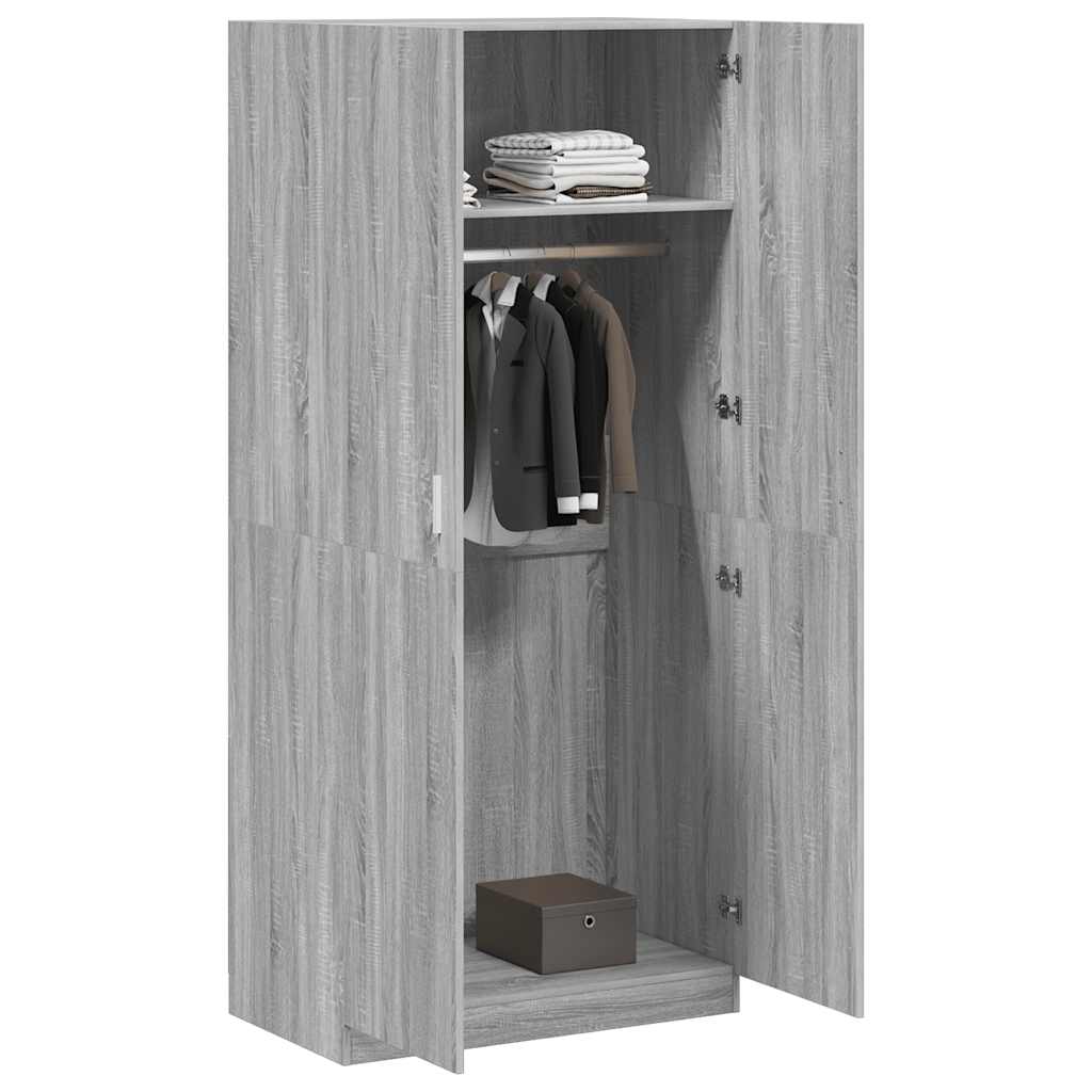 Kleiderschrank Weiß 90x52x200 cm Holzwerkstoff