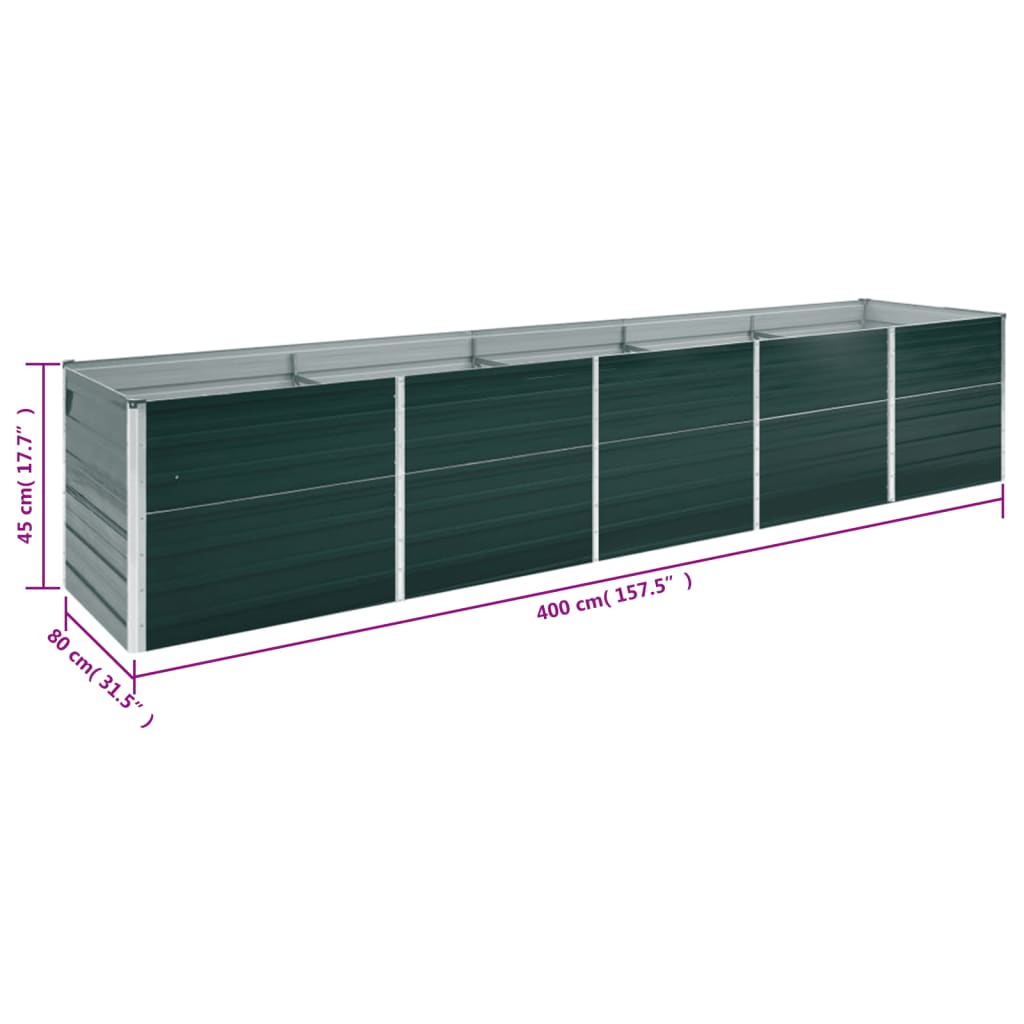 Garten-Hochbeet Verzinkter Stahl 240x80x77 cm Grün