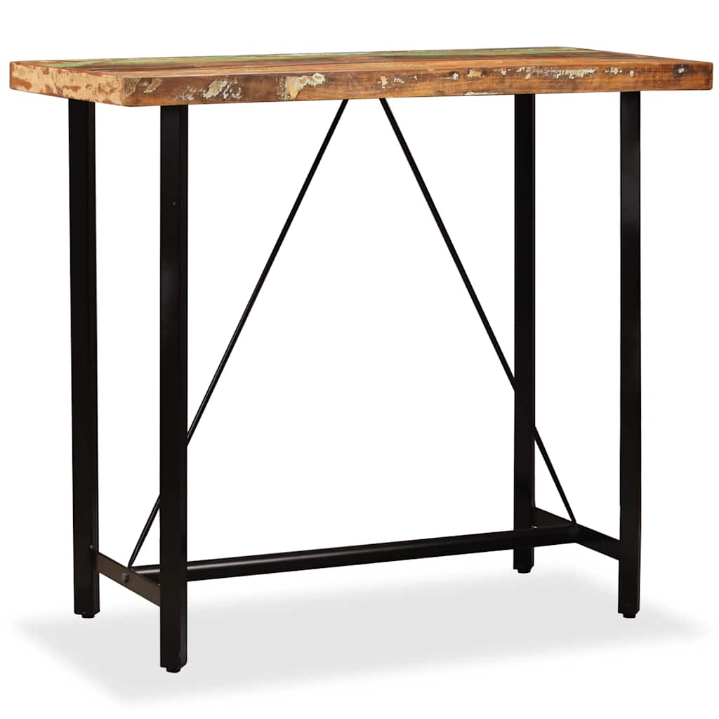 3-tlg. Bar-Set Altholz Massiv, Echtleder und Canvas