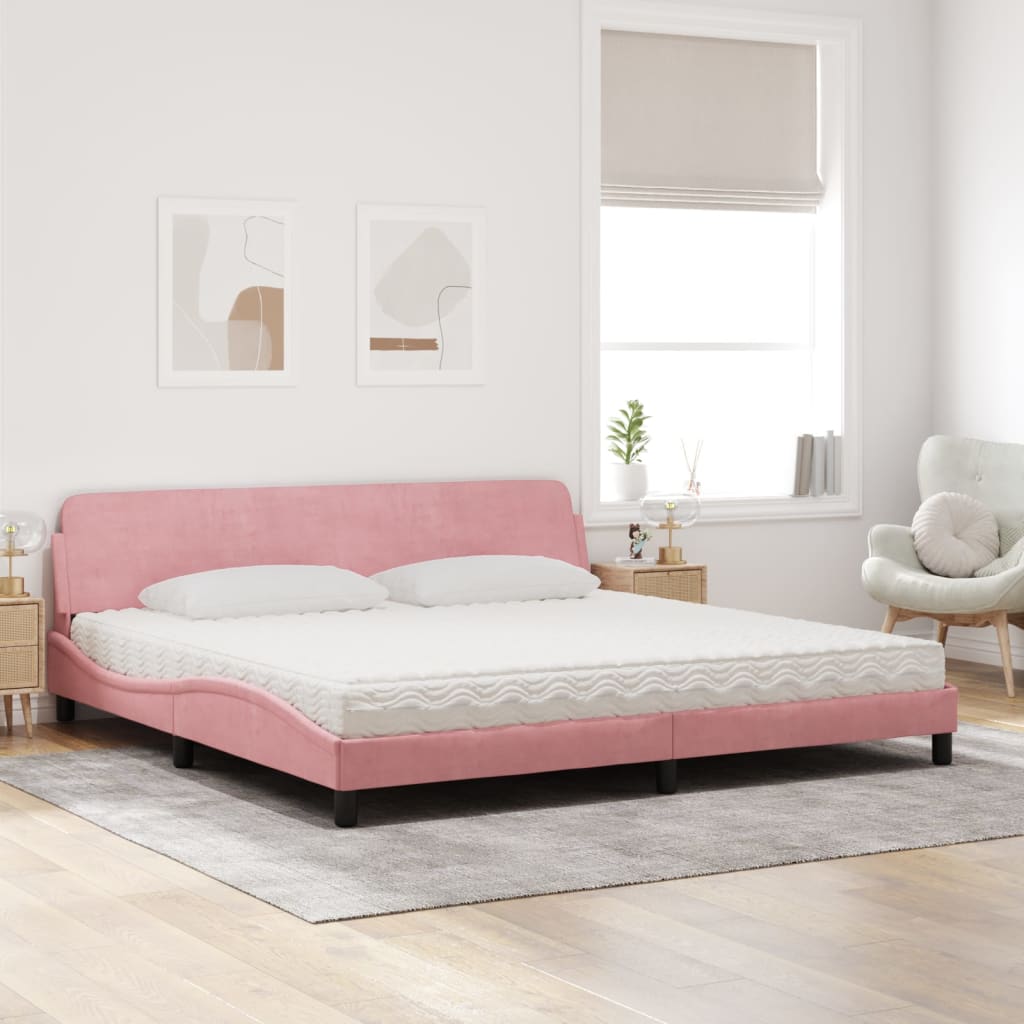 Bett mit Matratze "Dover" Hellgrau 80x200 cm Samt