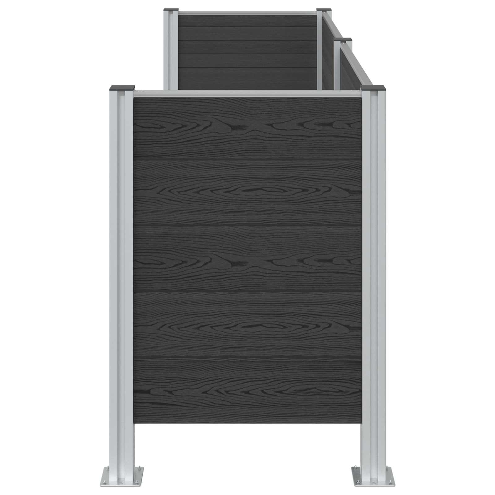 Mülltonnenzaun Braun 161 x 85 x 115 cm Aluminium und WPC