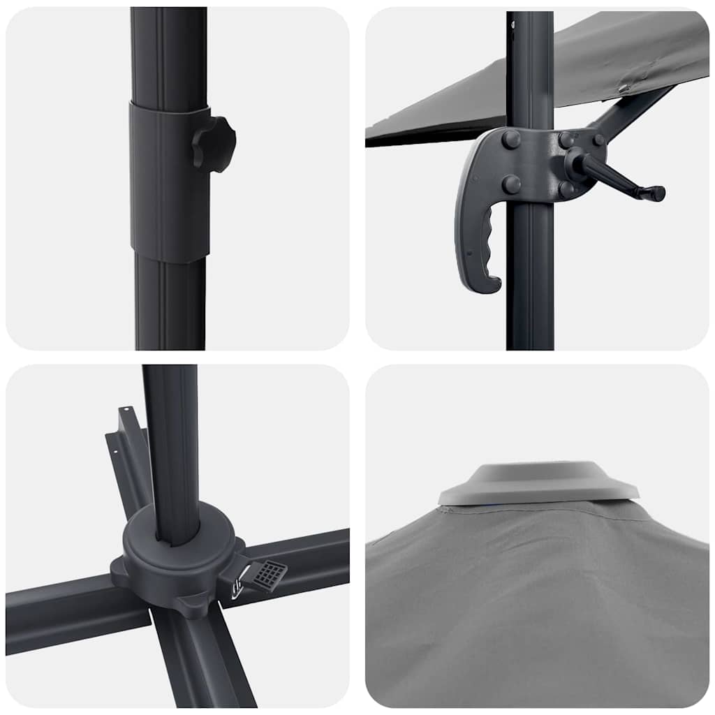 Roma Parasol Beige 286 x 284 x 265 cm Aluminium und Polyester
