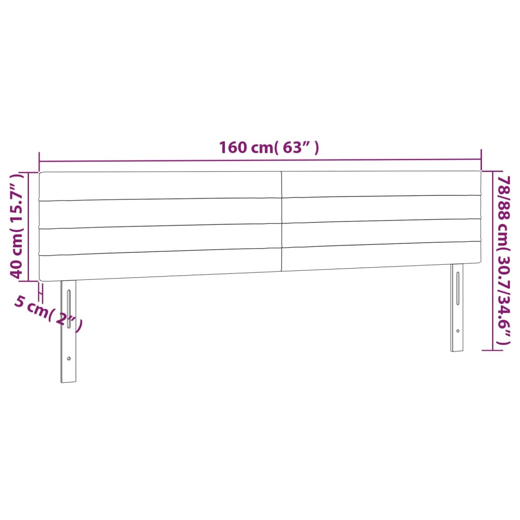 Kopfteil Hellgrau 80x5x118/128 cm Samt