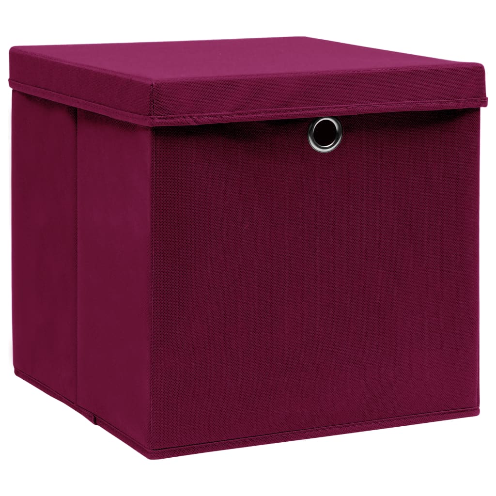 Aufbewahrungsboxen mit Deckeln 10 Stk. 28x28x28 cm Schwarz