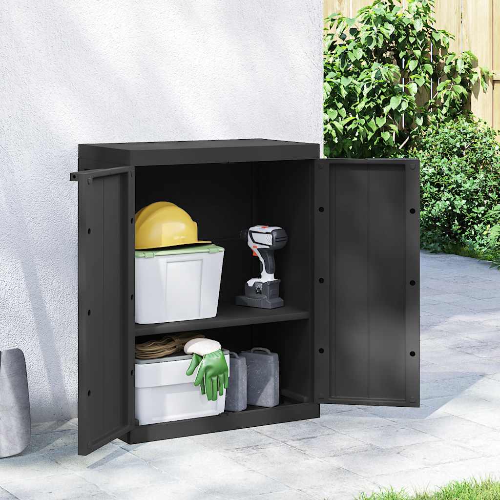 Gartenschrank Grau und Schwarz 65x37x85 cm PP