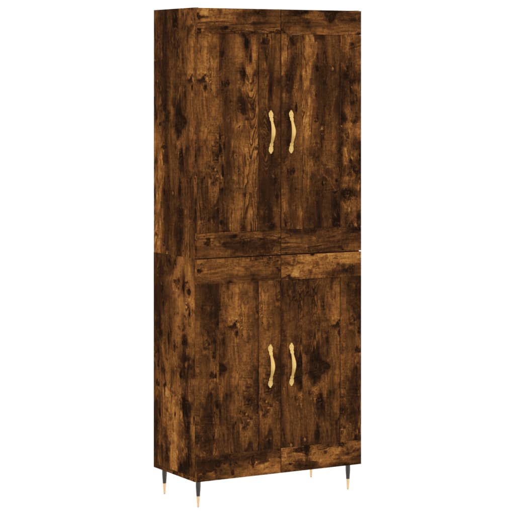 Highboard Betongrau 69,5x34x180 cm Holzwerkstoff