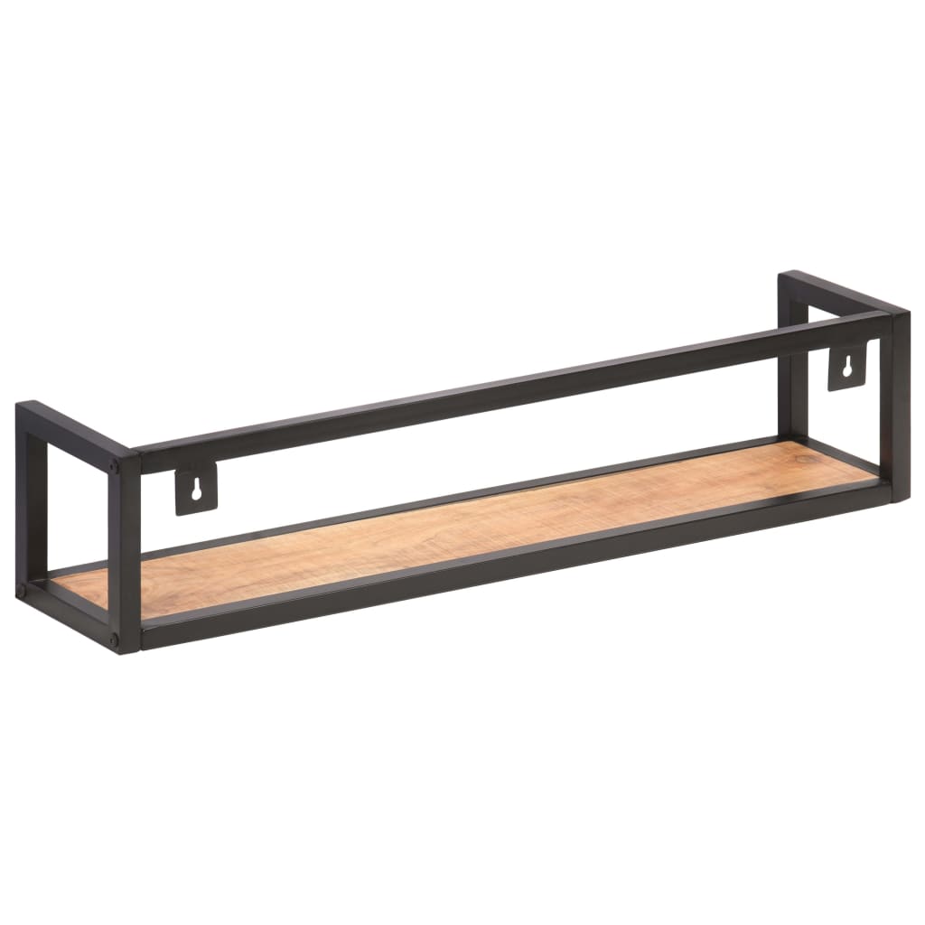 Wandregale 2 Stk. 120 cm Raues Mangoholz