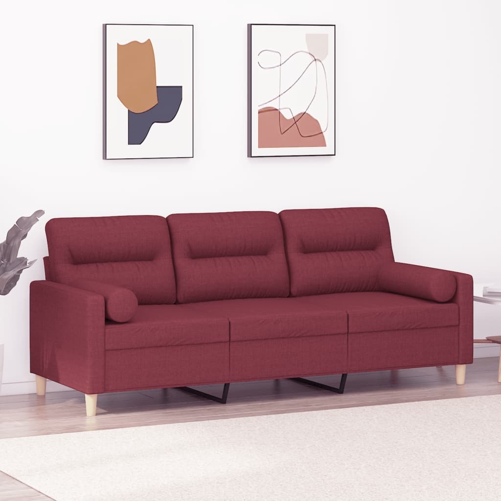 2-Sitzer-Sofa mit Zierkissen Braun 120 cm Stoff